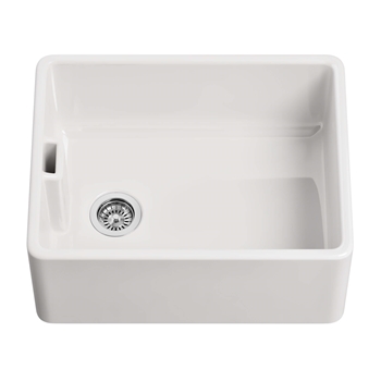 Butler & Rose Ceramic Fireclay Belfast Traditional Kitchen Sink with Weir Overflow - 595 x 455mm